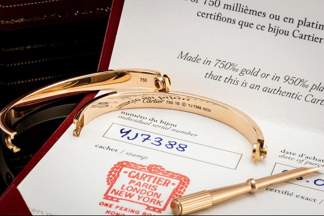Bracelet Cartier Love Classic en or rose 18 carats, taille 16 – Image 4