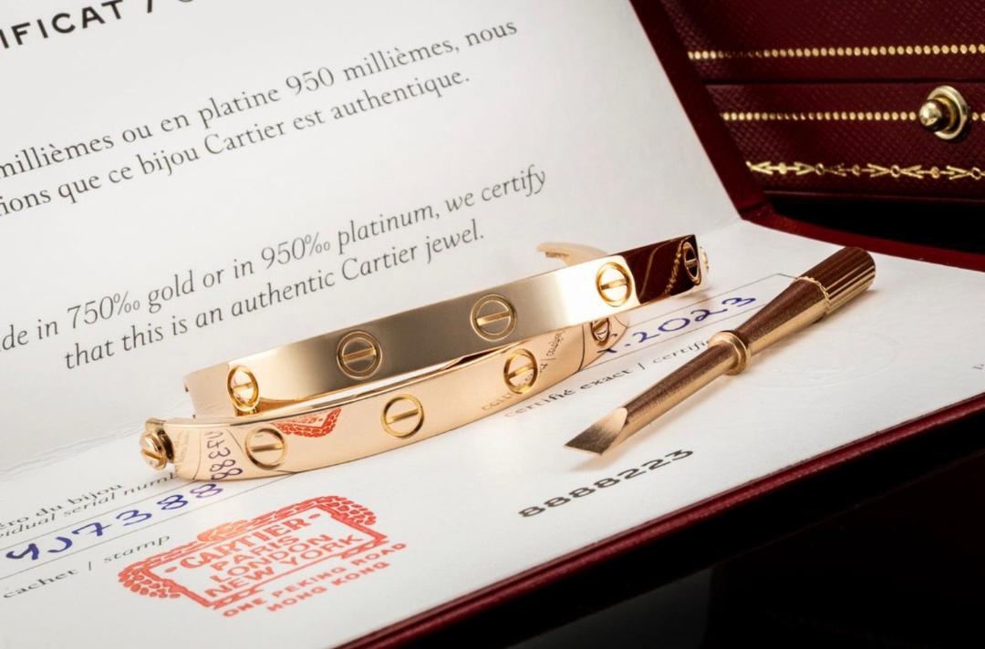 Bracelet Cartier Love Classic en or rose 18 carats, taille 16 – Image 5